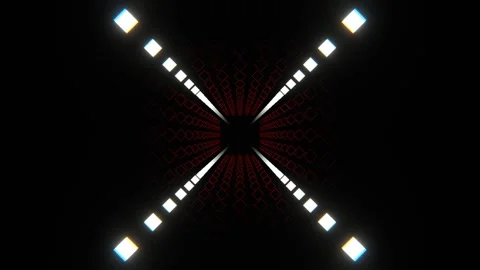 Red and White Tunnel with Pulsating Shrinking Particles Background VJ Loop i Vídeos de archivo 344099529