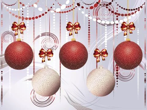 Red and White Xmas Balls Stockillustratie