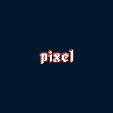 Red and wshite pixel text vector logo design with background Иллюстрация