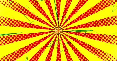 Red and yellow background with rays in comic style Stock Footage 142938357