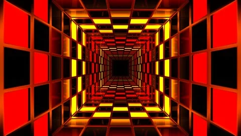 Red and Yellow Bright Square Screens Tunnel Background VJ Loop in 4K Stock Footage 316518239