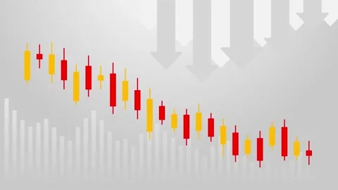 Red and yellow candlestick chart, ideal for financial animations. Stock Footage 286410651