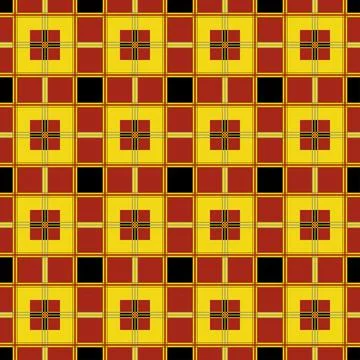 Red and yellow check pattern, Scottish tartan Stock Illustration