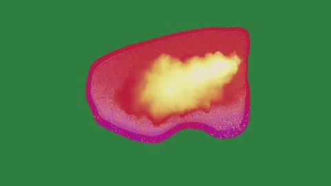 Red and Yellow Cloud on Green Screen Background Видео 338044078