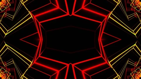 Red and Yellow Colored Spiral Kaleidoscope Background VJ Loop in 4K Stock Footage 339698928