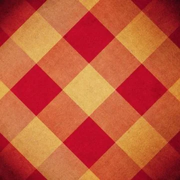 Red and yellow diamond pattern Vintage red and yellow fabric diamond patte... Stock Photos
