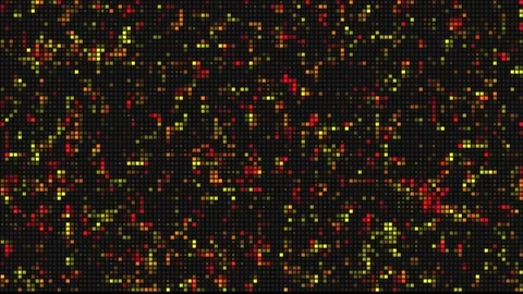 Red and yellow digital LED pixel grid matrix background loop Stock Footage 346573572