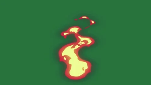 A red and yellow fire on green background flame green screen animated Stock-Footage 335681347