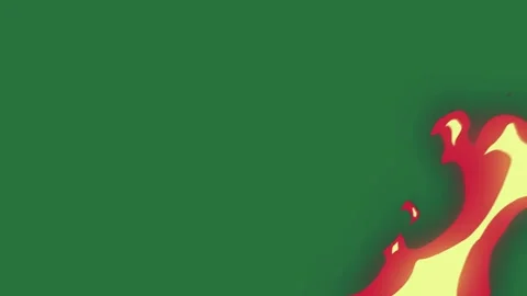 A red and yellow fire on green background green screen animated chromakey 库存影片 335681473