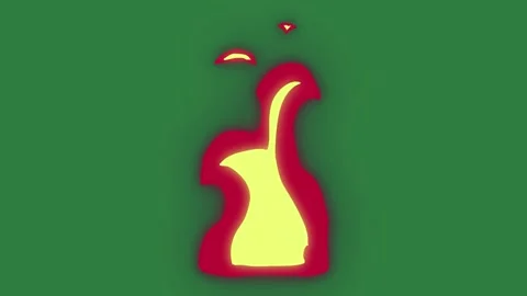 A red and yellow flame on green background fire guitar picture of isolated on Stock Footage 336855141