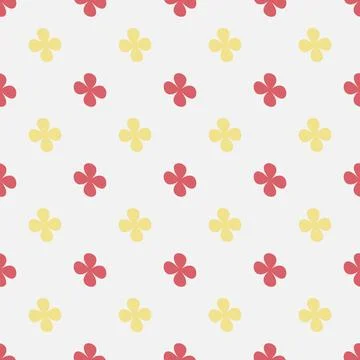 Red and yellow floral pattern on white background for packaging design Stock Illustration