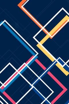 Red and yellow framed arrow shapes cross diagonally in a clean modern layou.. 스톡 일러스트
