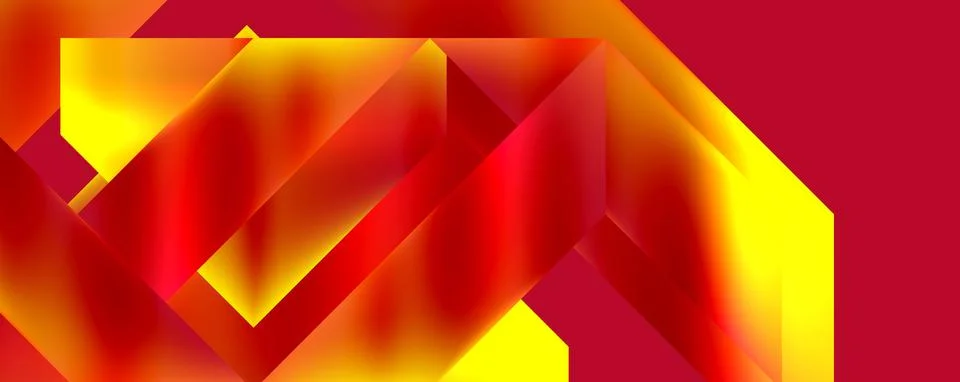 A red and yellow geometric pattern on a red background Stock Illustration