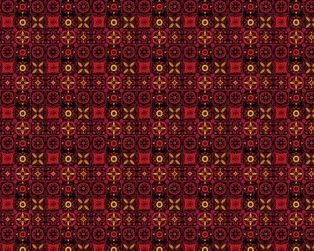 Red and Yellow Geometric Patterned Background Stock Illustration