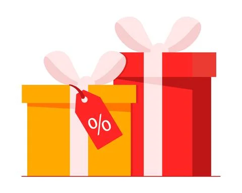 Red and yellow gift box Stock Illustration