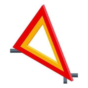 Red and yellow impossible triangle illusion Stock Illustration