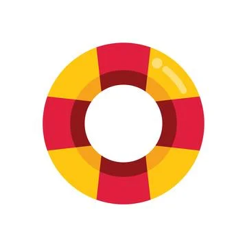 Red and yellow inflatable ring floating on water for safety 스톡 일러스트
