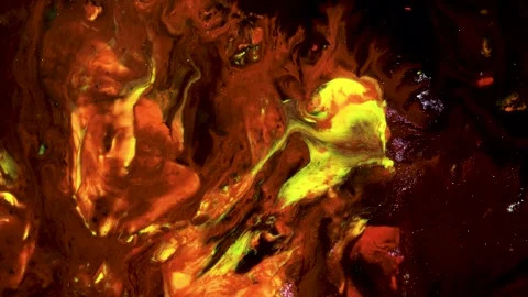 Red and yellow Ink Abstract Arty Pattern Colour Paint Liquid Concept Texture Stock Footage 343444352
