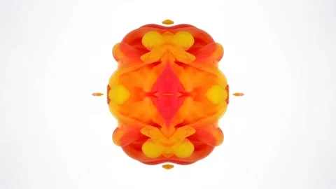 Red and yellow ink drop expanding and changing shape Stock Footage 338107074