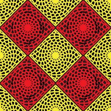 Red and Yellow Lattice Pattern Stock-Illustration