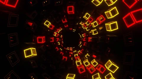 Red and Yellow Movement Through Strobe Squares Background VJ Loop in 4K Video stock 316518243