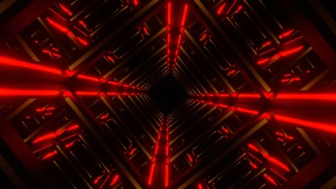 Red and Yellow Movement Through Neon Frame Background VJ Loop in 4K Stock Footage 316962184