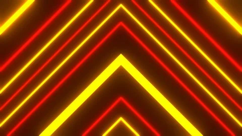 Red and Yellow Neon Rays Triangular Movement Background VJ Loop in 4K Stock Footage 342280001