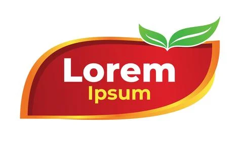 Red and Yellow Oval Shape Vector Logo for Food Company Stock Illustration