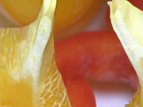 Red and Yellow Paprika – Close Up, Detail, Macro Stock Footage 81090916