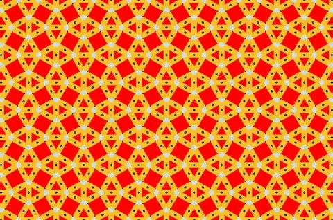 A red and yellow patterned background with a triangle shape designs Stock Illustration