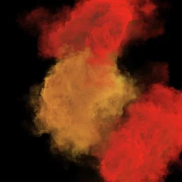 Red and yellow puffs of magic fog and fantasy smoke texture Stock Illustration