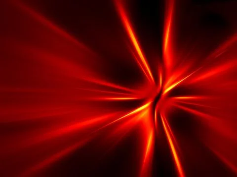 Red and yellow rays on black background Stock Illustration