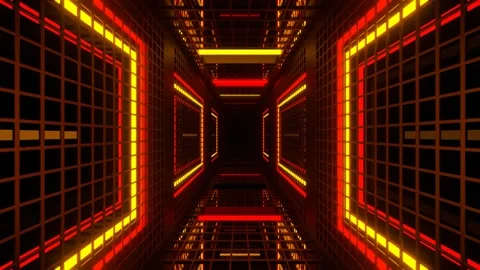 Red and Yellow Slow Strobe Grate Tunnel Background VJ Loop in 4K 스톡 동영상 331236641