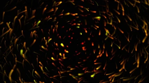 Red And Yellow Spheres Rotating On Black Background. Stock Footage 66044165