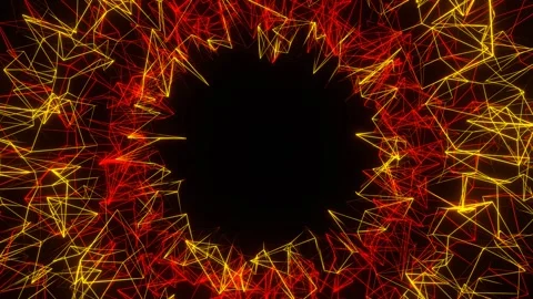 Red and Yellow Structures Moving Background VJ Loop in 4K Stock Footage 326064277