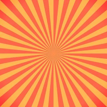 Red and yellow sunburst pattern background Stock Illustration