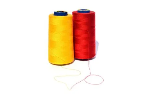 Red and yellow thread Stock Photos