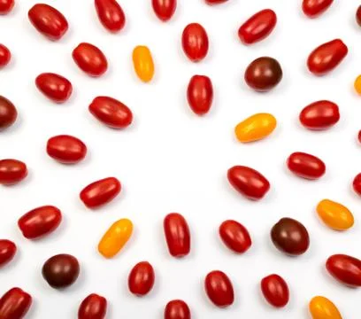 Red and yellow tomatoes pattern Stock Photos