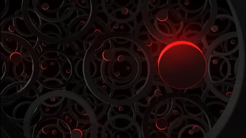 Red and yellow wall with circles Stock Footage 247170047