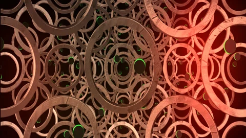Red and yellow wall with circles Stock-Footage 253724218