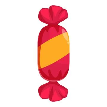 Red and yellow wrapped candy showing sugary goodness Stock Illustration