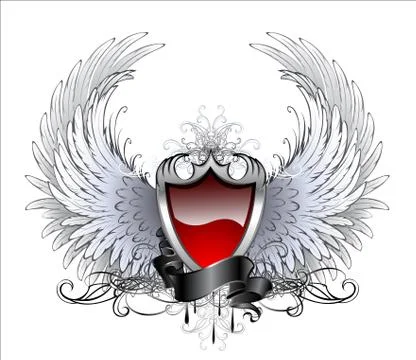 Red Angel Shield Stock Illustration
