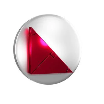 Red Angle bisector of a triangle icon isolated on transparent background. S.. 스톡 일러스트
