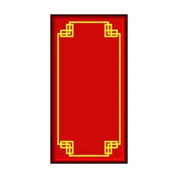 Red angpao envelope featuring traditional golden chinese border Stock Illustration