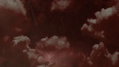 Red Angry Approaching Storm 4K Stock Footage 125590040