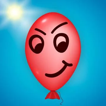 Red angry balloon Illustrazione stock