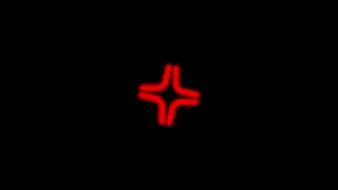 Red angry expression sign animation isolated on black background Stock-Footage 333687359