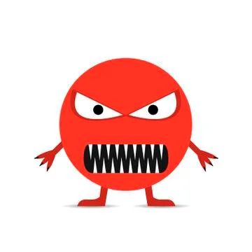 Red angry smiley face Stock Illustration