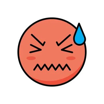 Red Angry Vector Bundle Emoji Face with Gritted Teeth for Intense Pain and .. Stock Illustration