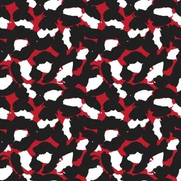 Red Animal Leopard Seamless Pattern Background Stock Illustration